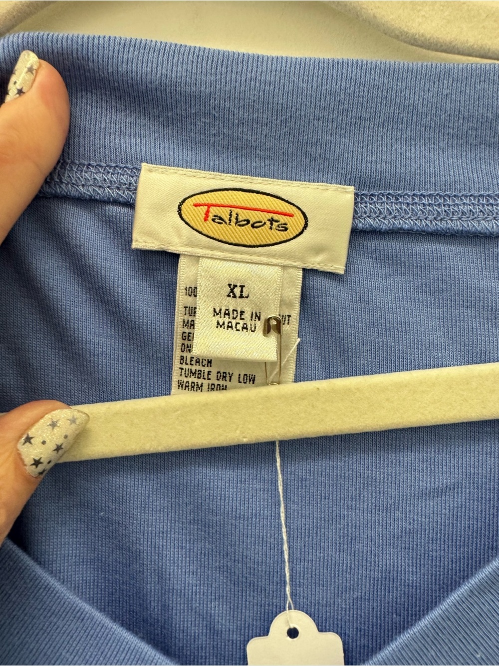 Talbots Periwinkle Blue V-Neck 3/4 Sleeve Top - Picture 3 of 5
